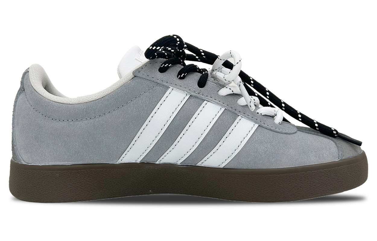 Adidas ВЛ Корт 2.0 Амортизирующие износостойкие низкие скейтбордские кроссовки унисекс серо-черные, цвет Gray — фото 3