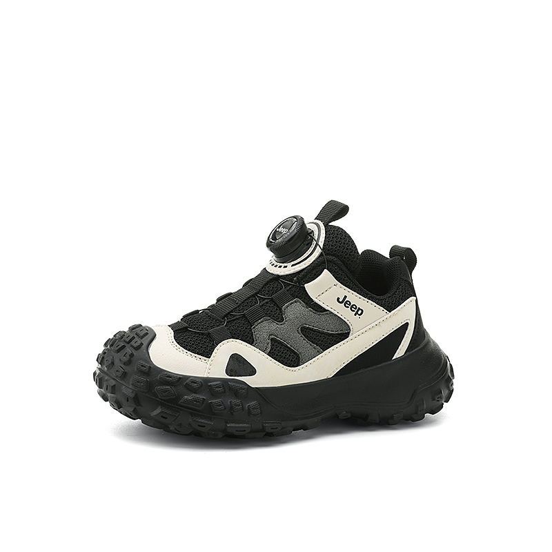 

Низкие детские повседневные кроссовки Black White Kids' Jeep, Shadow Black/Ecru