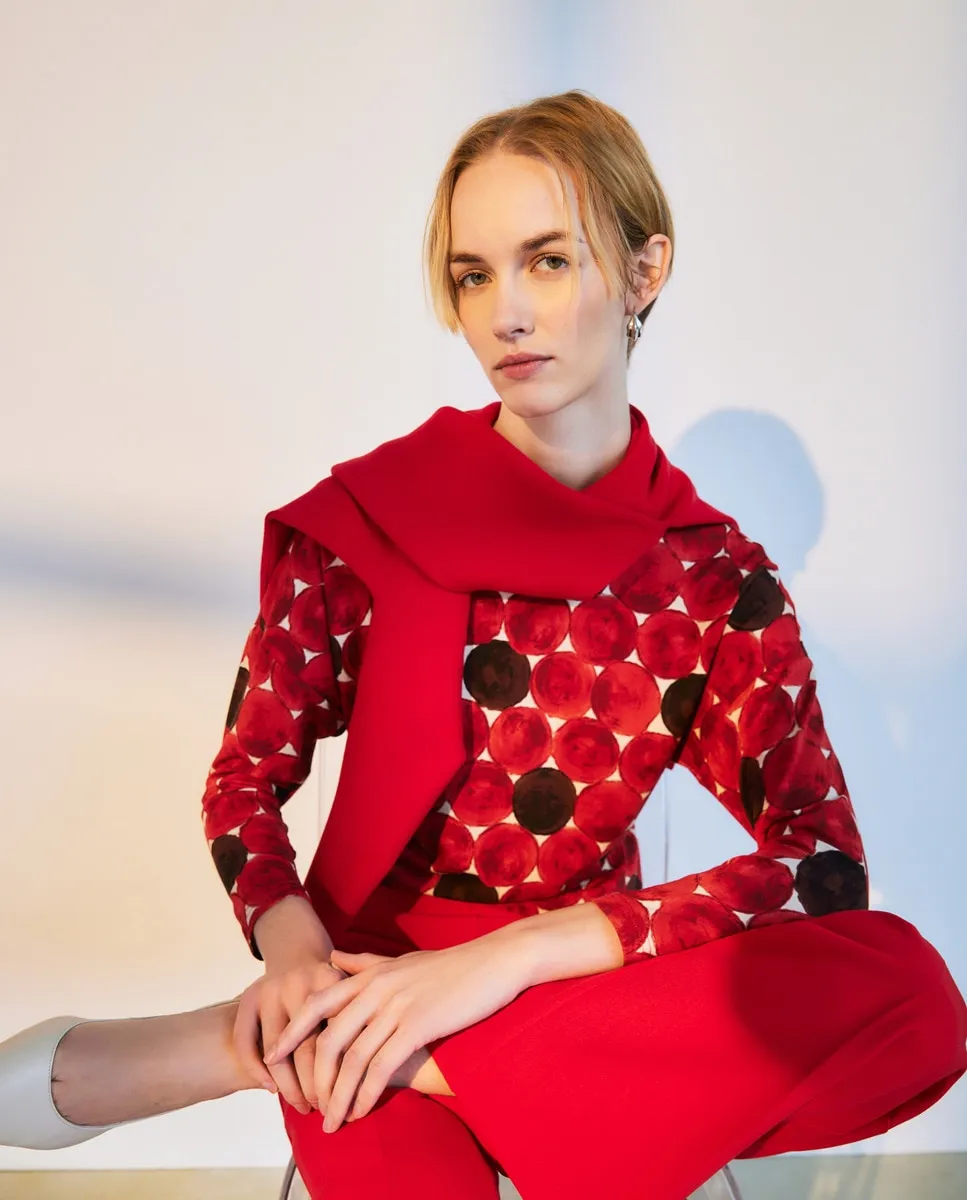 

Женская футболка с длинным рукавом и круглым вырезом Woman El Corte Inglés, красный