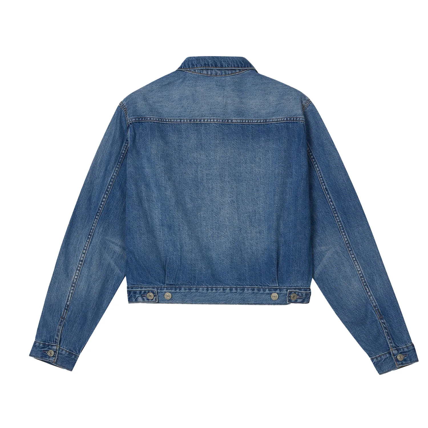 Levis Джинсовая куртка женская синяя с лацканом умеренная — фото 3