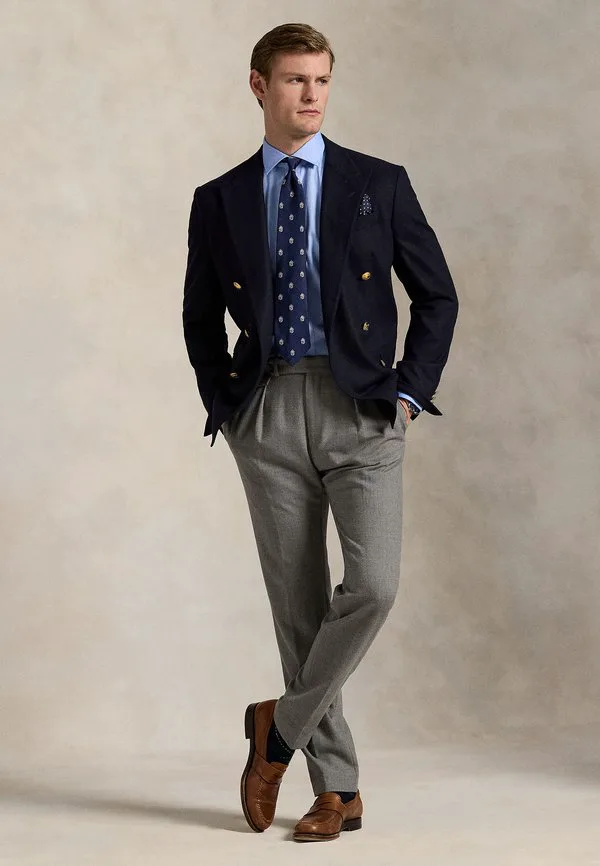 Приталенная рубашка из поплина, формальная рубашка Polo Ralph Lauren, Blue — фото 2