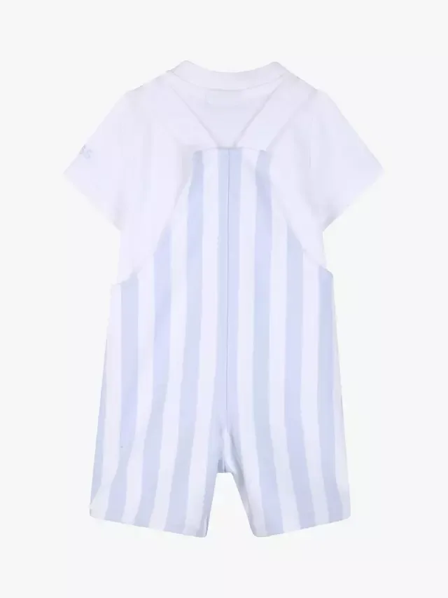 Детский комплект: футболка и полосатый короткий комбинезон HUGO BOSS, Pale Blue — фото 3