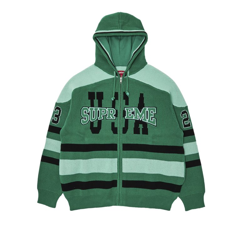 

Свитер Supreme USA Zip Up Hooded 'Green', зеленый