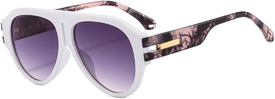 

Модные солнцезащитные очки для женщин в стиле ретро, ​​двухцветные, с защитой от УФ-излучения, для мужчин, трендовые, градиентные, в стиле панк UUPTTPL, White Gray Gradient