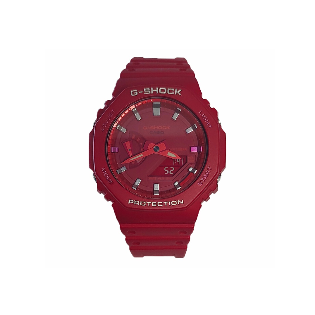 

CASIO Часы Men Liquid Crystal/Analog Dual Display Series Red Watch, Silver Coral Red