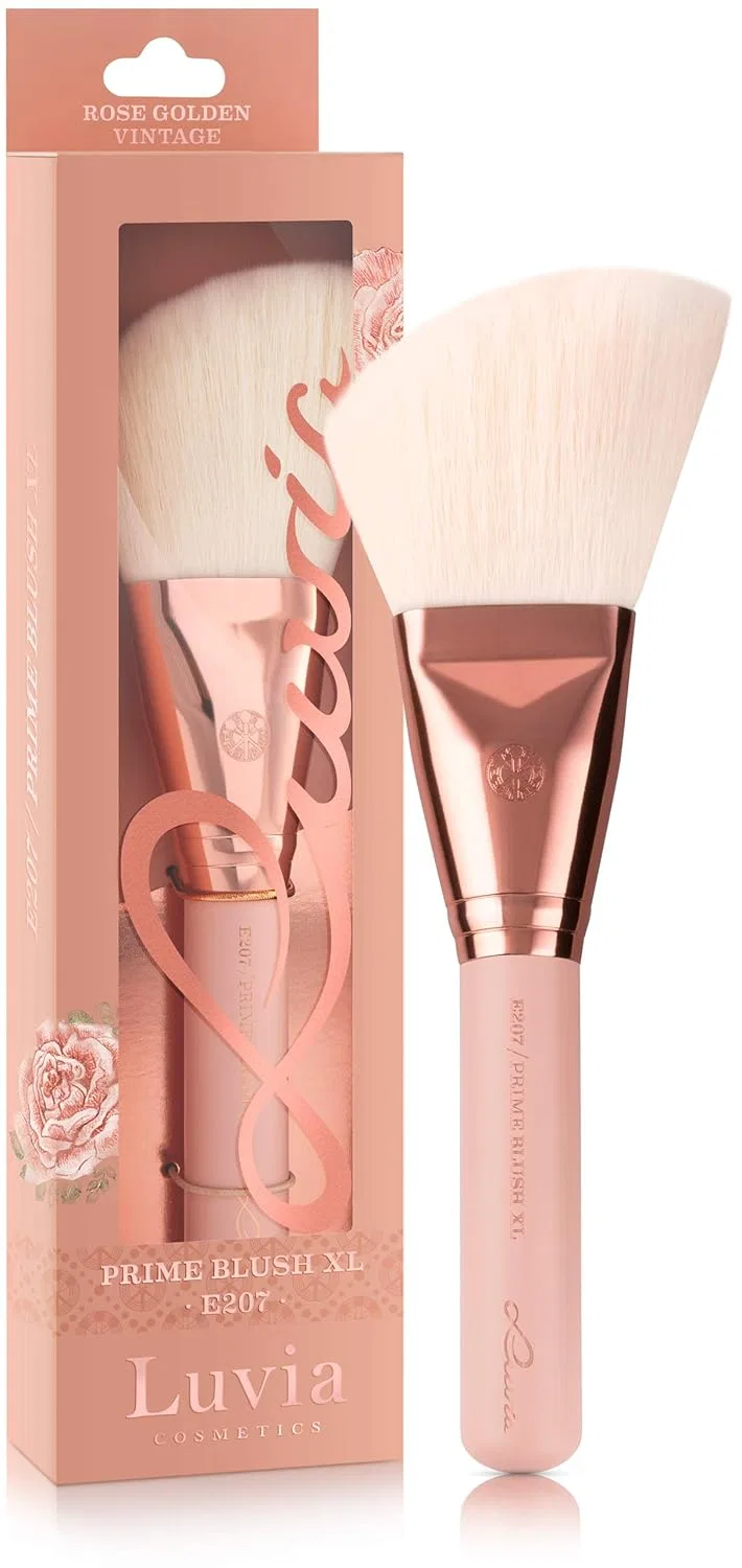 Кисть для румян «Essentials Prime Blush Brush XL E207» от Luvia Luvia Cosmetics, Nude/Rose Gold