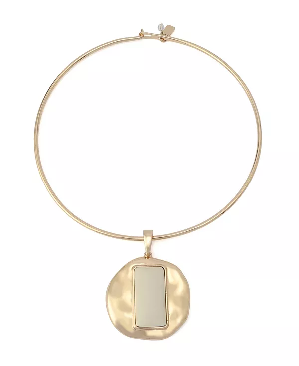 

Ожерелье из проволоки с подвеской в виде литого диска цвета слоновой кости Robert Lee Morris Soho, white