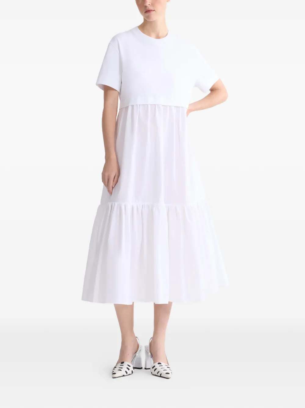 

Платье миди с короткими рукавами Patou, белый