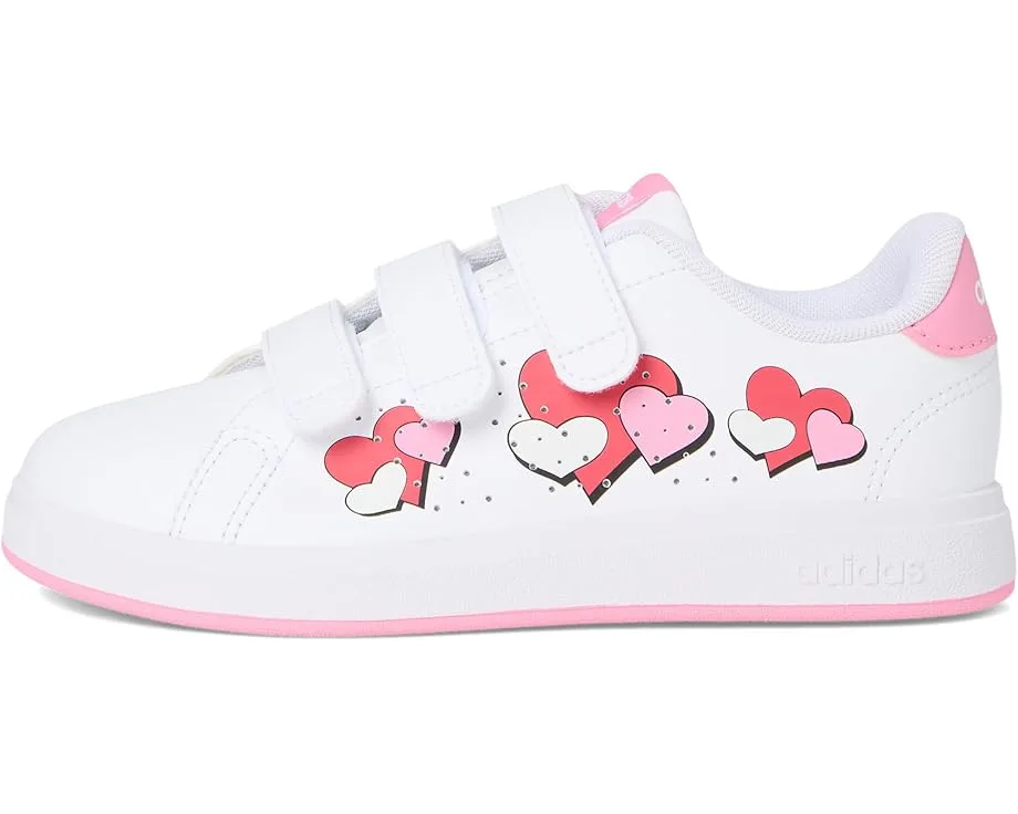 Кроссовки Adidas Kids Advantage 2.0 Shoes (Big Kid), White/Bliss Pink/Semi Lucid Red — фото 4