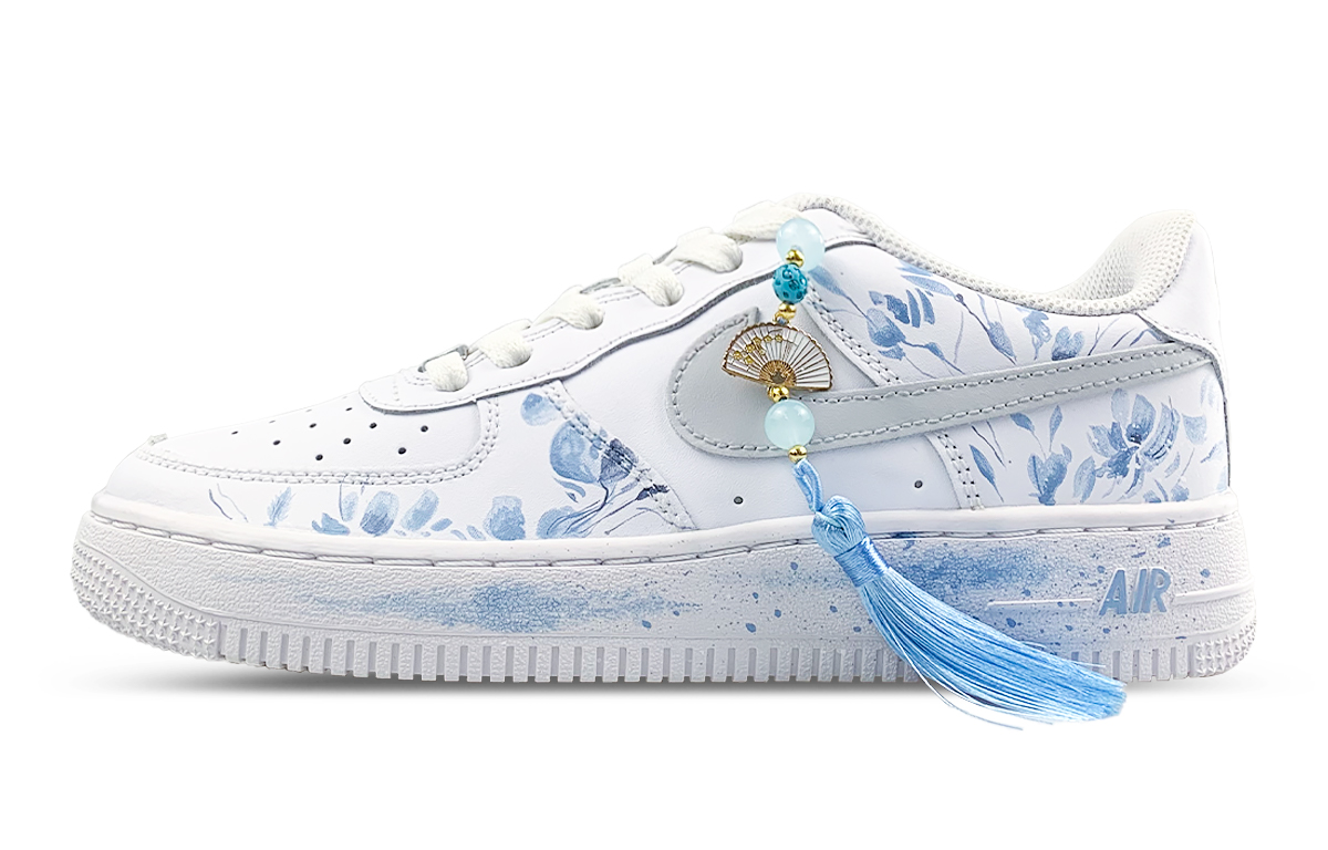 

Детские кроссовки для скейтбординга Air Force 1 LE Low Top для подростков Nike, белый/синий
