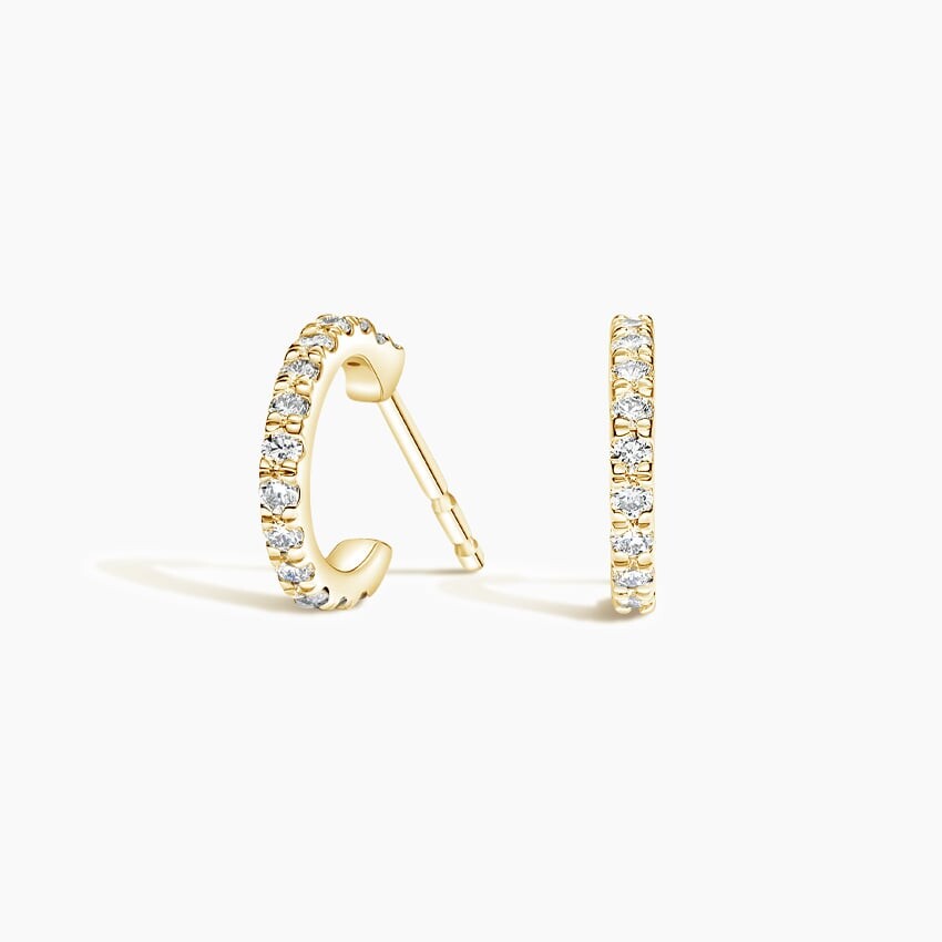 

Серьги Huggie с бриллиантами Pavé Brilliant Earth