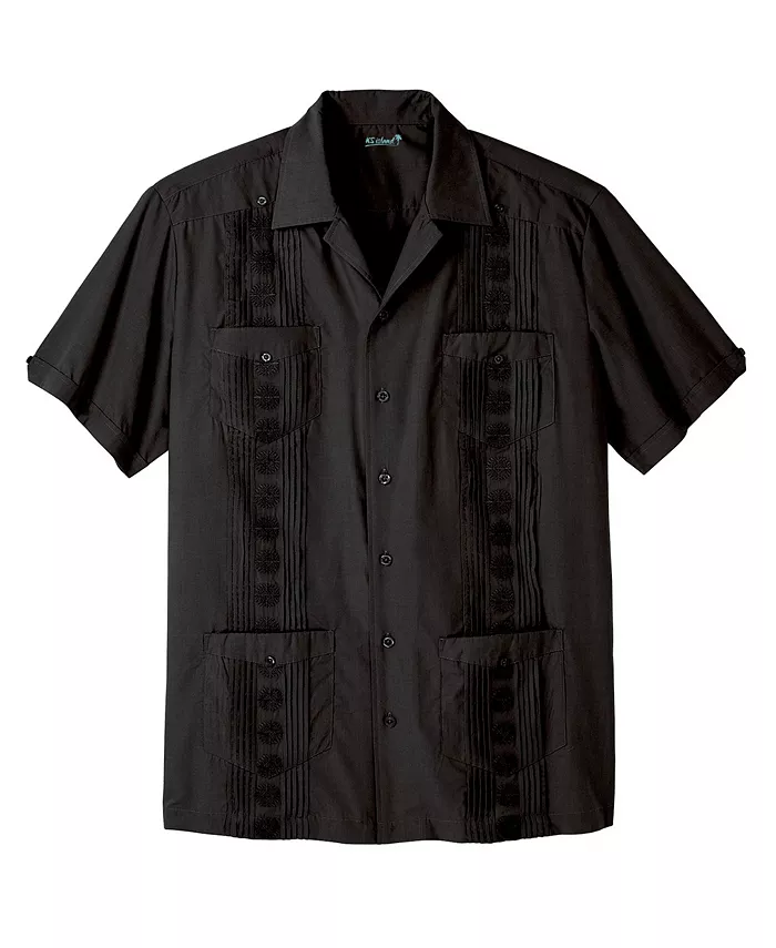 

Рубашка Guayabera с короткими рукавами для больших и высоких Kingsize, черный