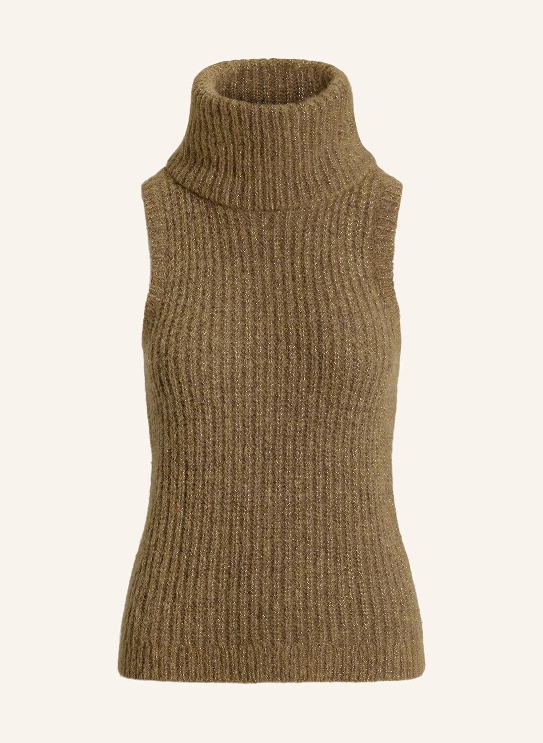 

Вязаный топ из блестящей пряжи Lauren Ralph Lauren, хаки