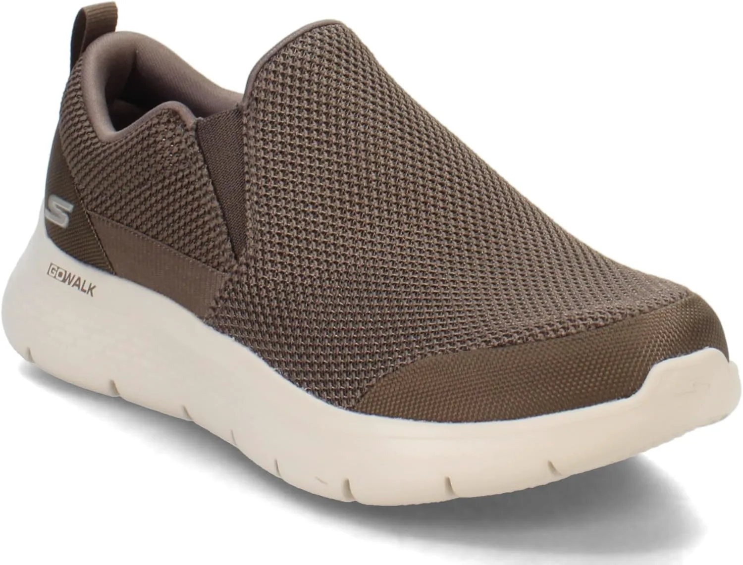 Мужские кроссовки Skechers GoWalk Flex - спортивные слипоны для прогулок с амортизирующей подошвой с воздушным охлаждением, хаки — фото 4