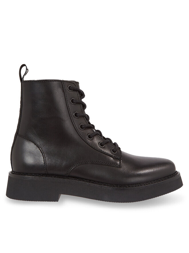 Ботильоны Tommy Jeans Tjw Lace Up Flat Boot EN0EN02310, черный