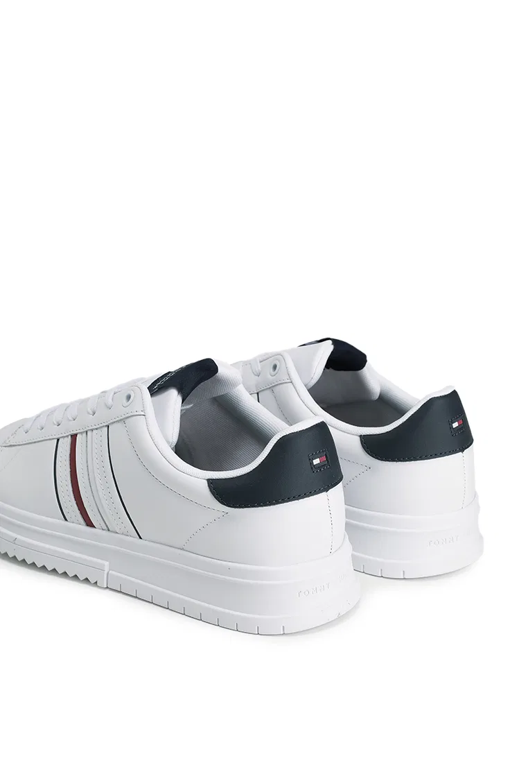 Кроссовки кожаные, полоски, Tommy Hilfiger, белый — фото 3