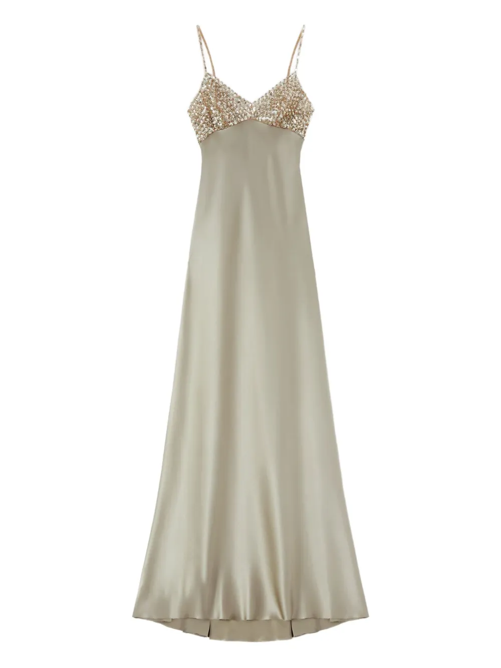 

Макси-платье с отделкой пайетками Ermanno Scervino, нейтральный