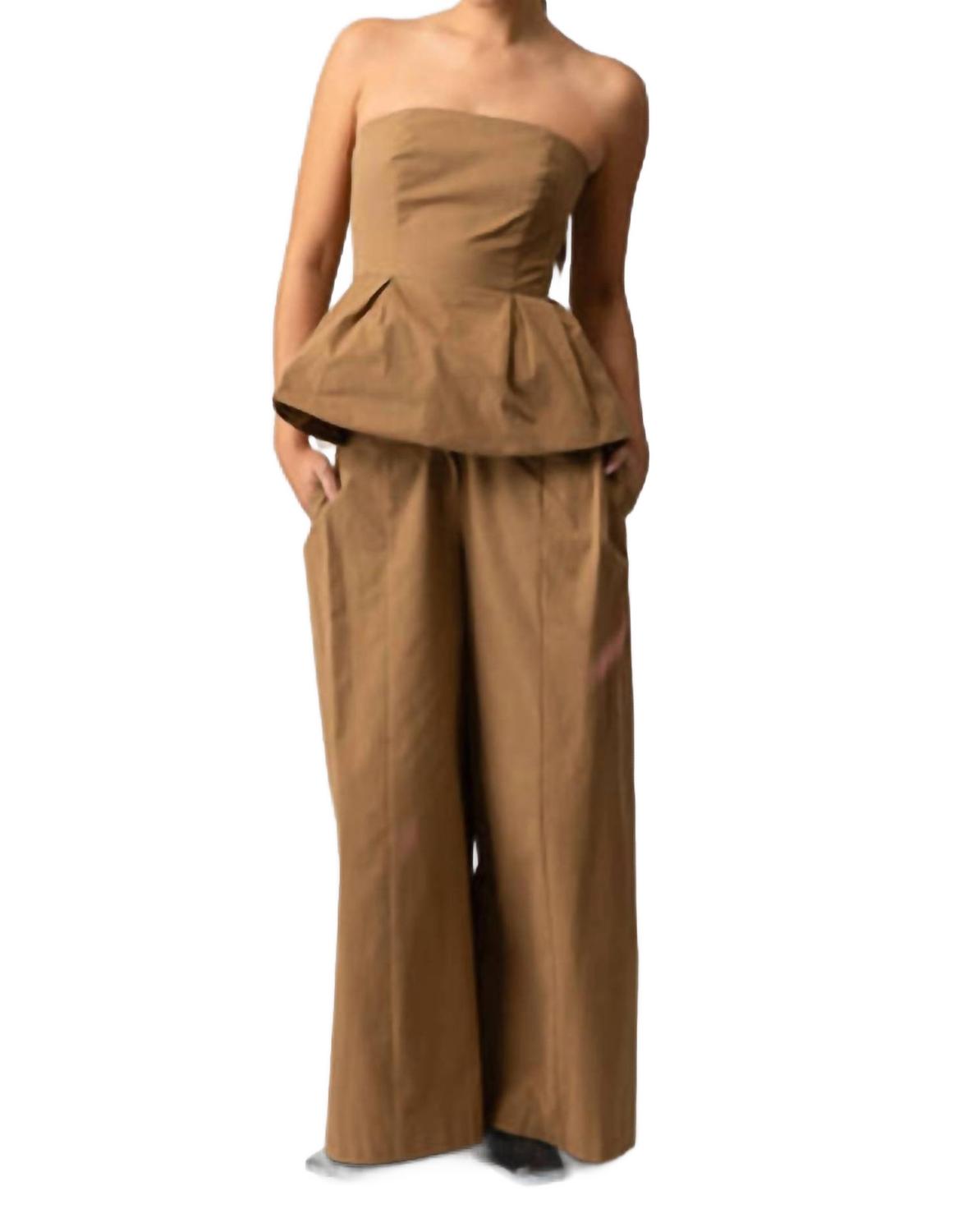 

Женские брюки Tove цвета мокко Line And Dot, мокко