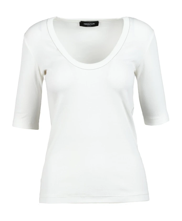 

Элегантная футболка из хлопка с эластаном Fabiana Filippi, белый