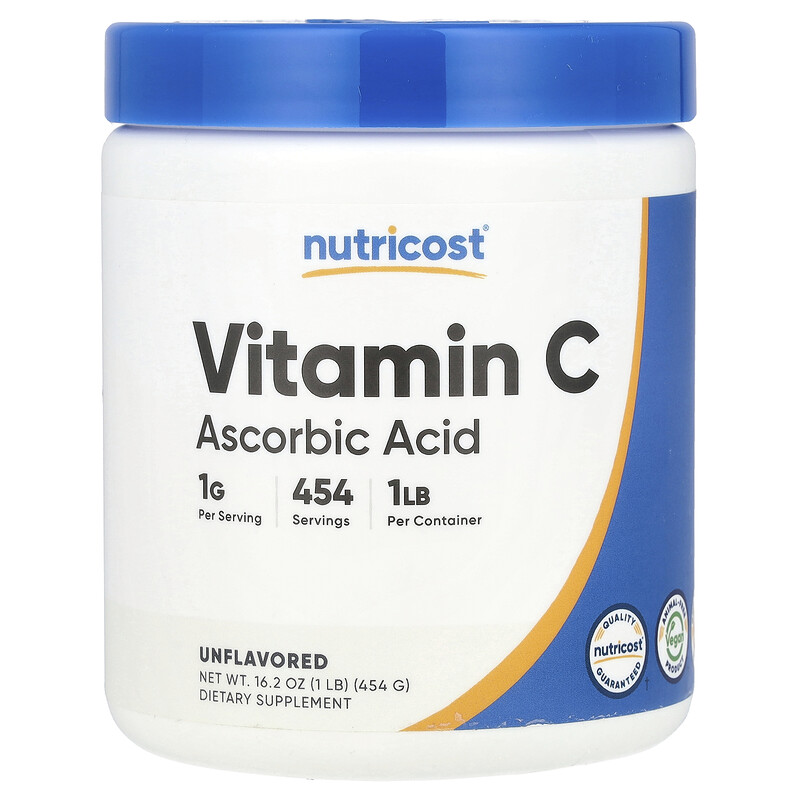 

Nutricost, Витамин C, без добавок, 454 г (16,2 унции)