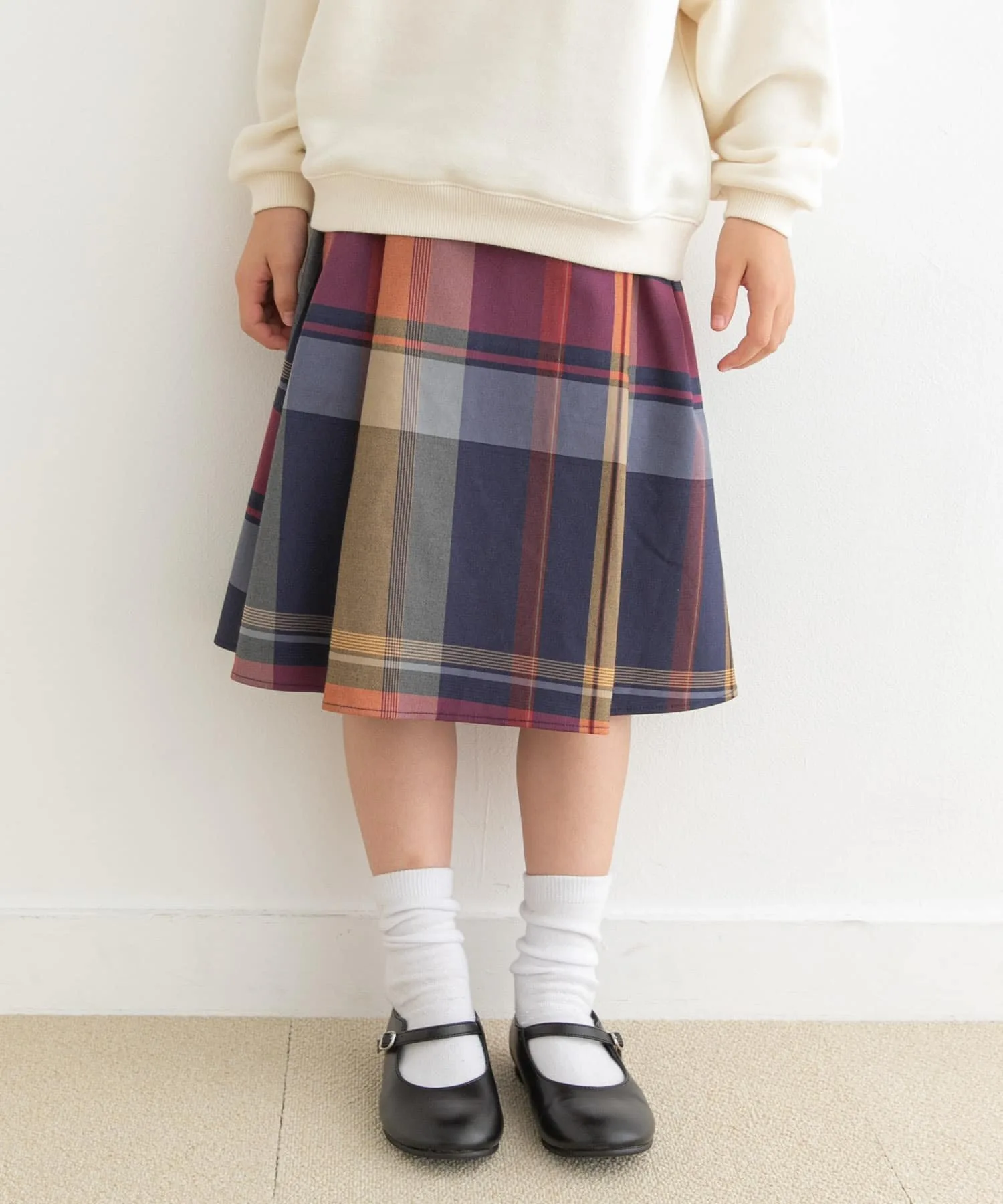Детская юбка в клетку "Parent-Child Link" URBAN RESEARCH DOORS, NAVY