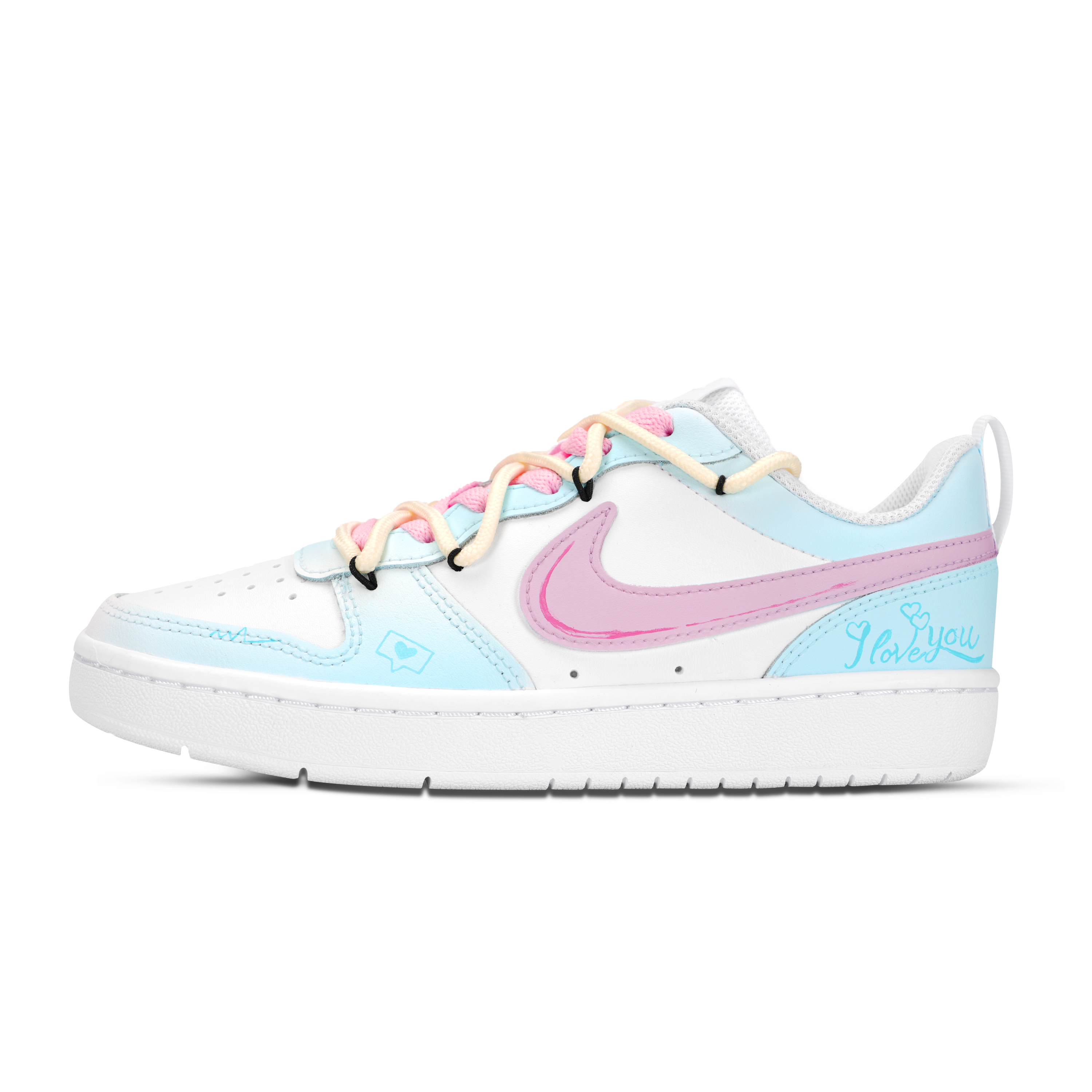 

Детские скейтерские кроссовки Court Borough для младших школьников Nike, желтый/синий/розовый