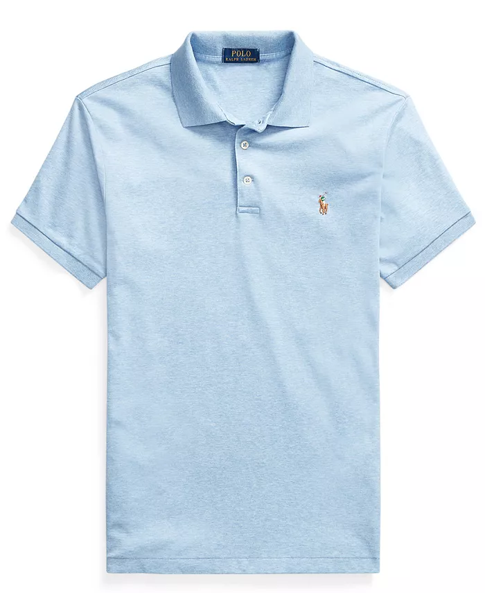 Мужская классическая поло из мягкого хлопка Polo Ralph Lauren, фиолетовый — фото 4