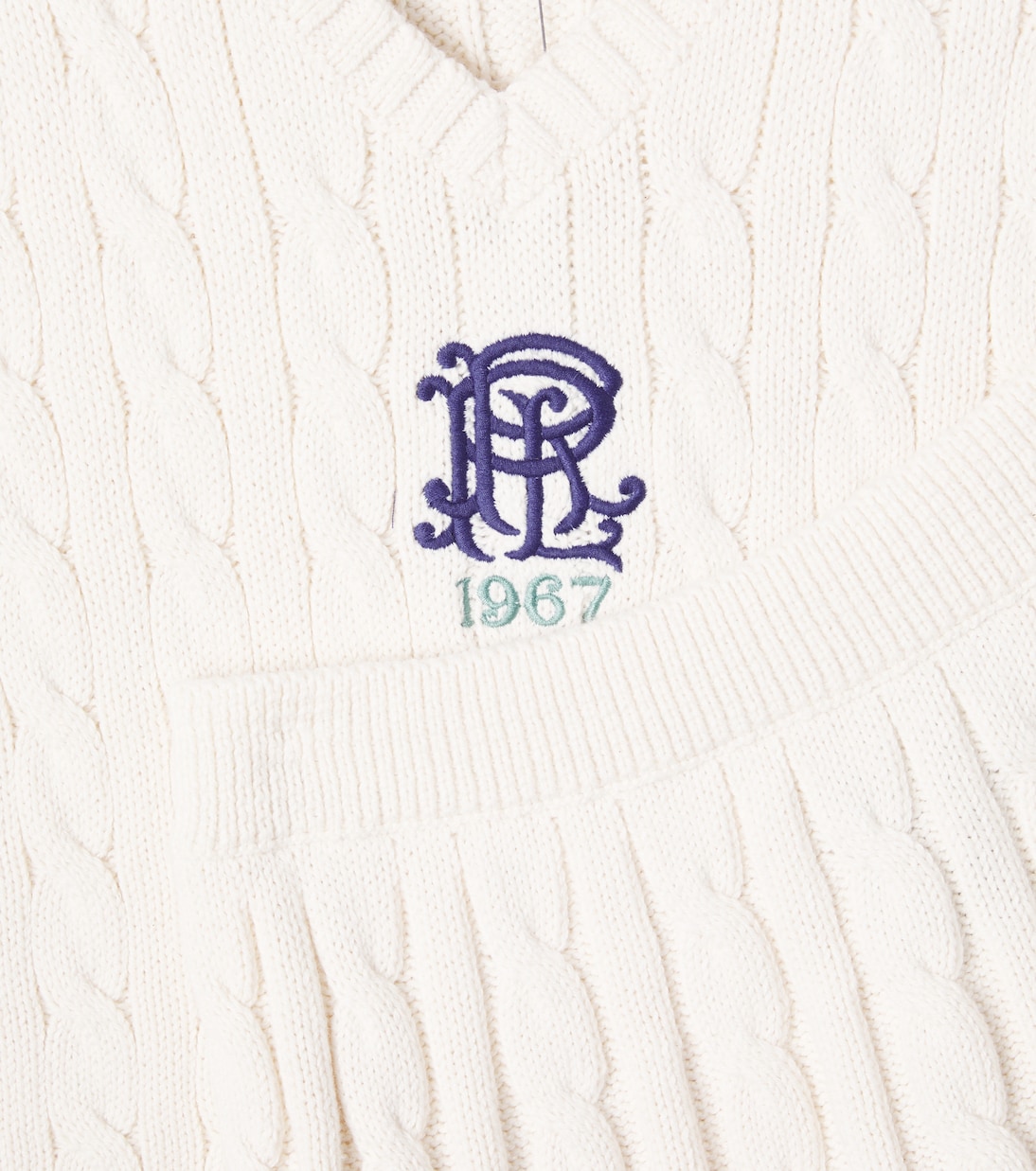 Вязаный хлопковый жилет с рубчиком Polo Ralph Lauren Kids, Cricket Cream Multi — фото 3
