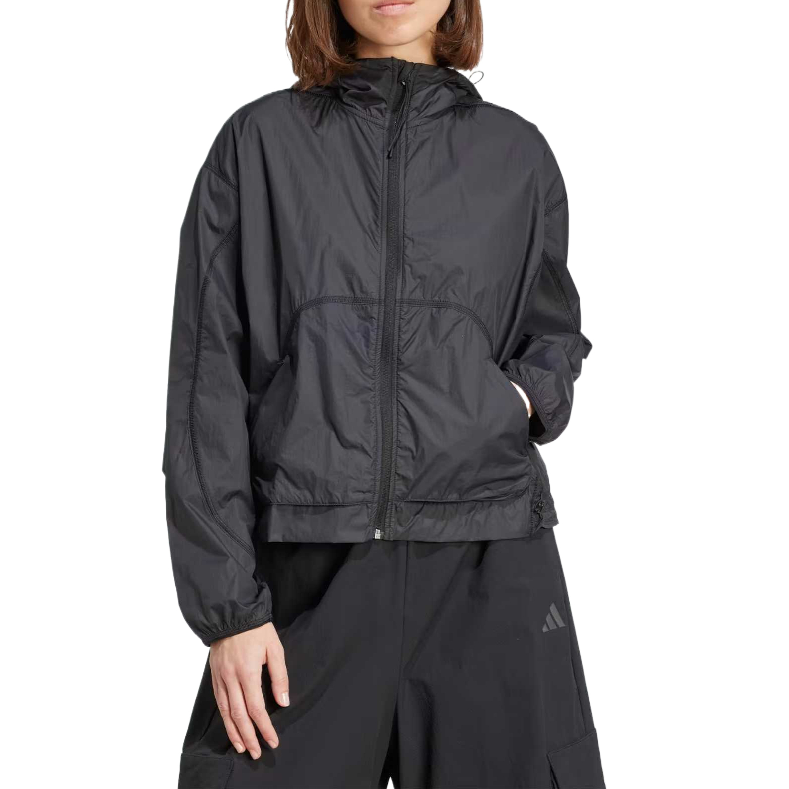Adidas Куртка женская Black Hooded Moderate Others — фото 2