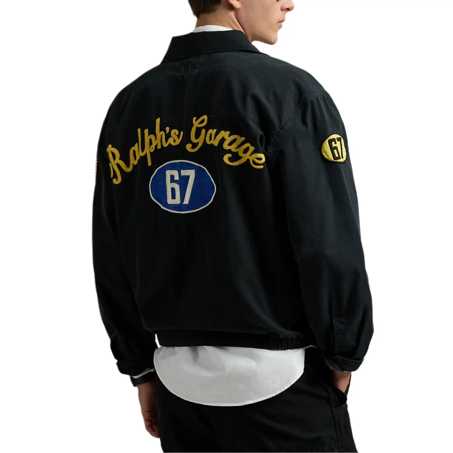 Вышитая нашивка куртка Zip up Polo Ralph Lauren, черный — фото 4