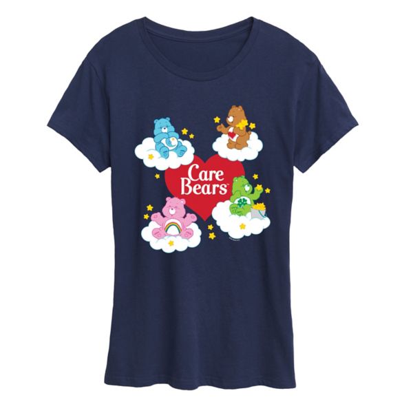 

Женская футболка Care Bears с принтом в виде сердца и логотипом медвежонка Licensed Character, синий