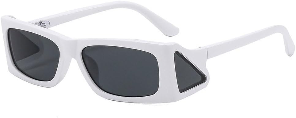 

Модные уникальные маленькие квадратные солнцезащитные очки для женщин в стиле ретро с прозрачными линзами цвета океана, модные панк-солнцезащитные очки с защитой от УФ-излучения UV400 для мужчин SKFGNX, White Grey