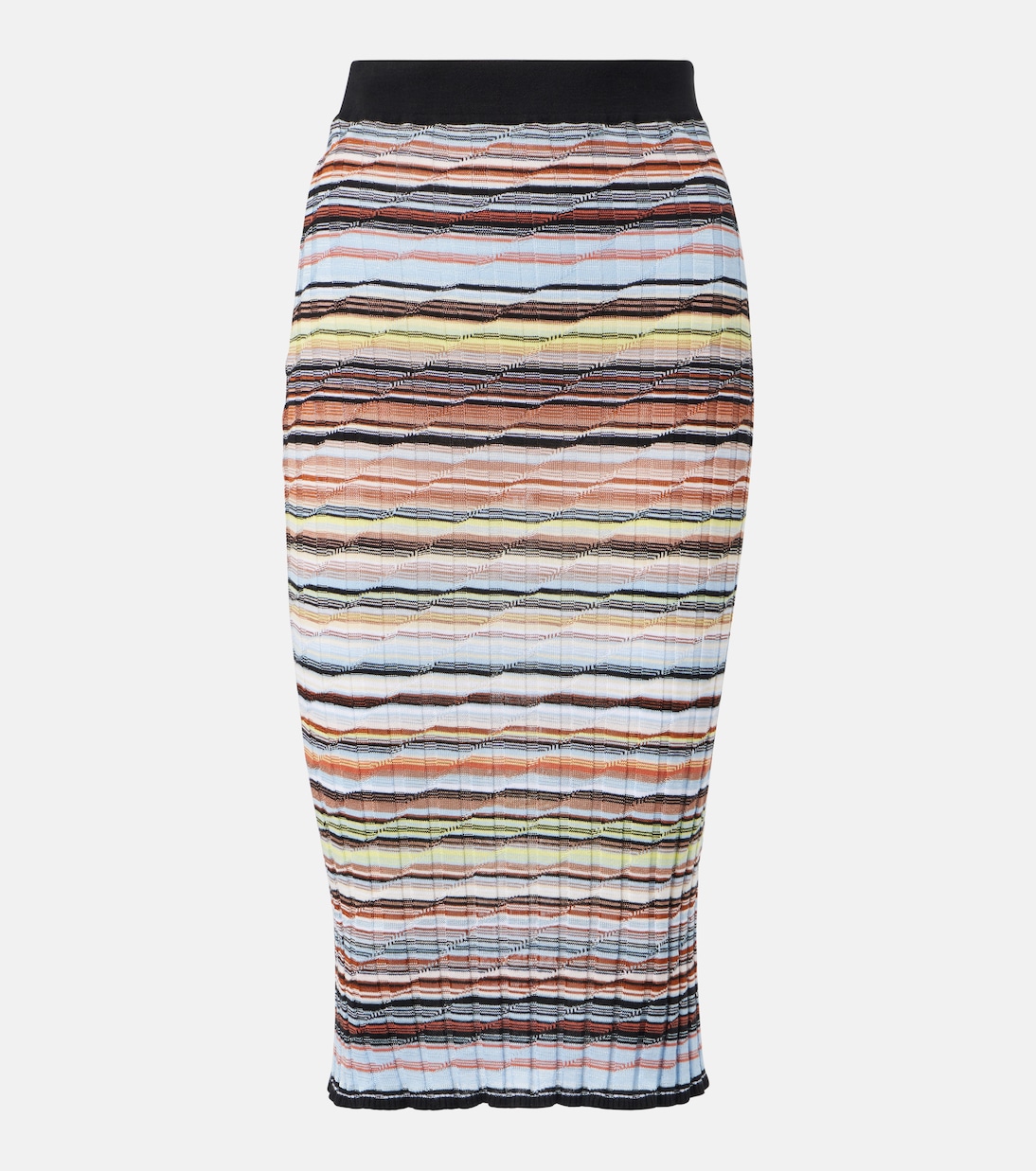 

Юбка миди из смесового хлопка в полоску Missoni, Multicolour Blue Tones