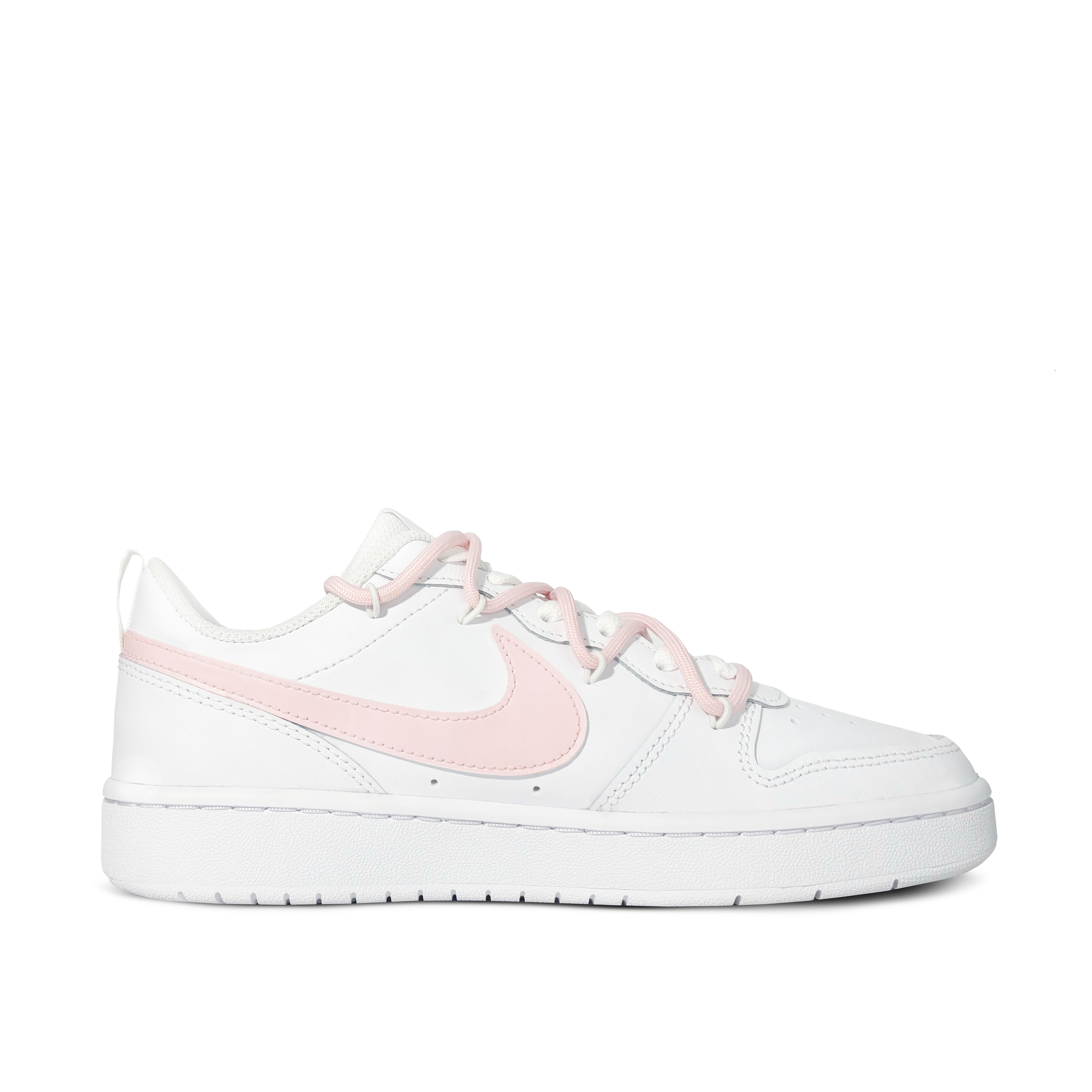 Nike Детские кроссовки для скейтбординга Court Borough Low 2 Low Top, розовые, белые, подростковые — фото 2
