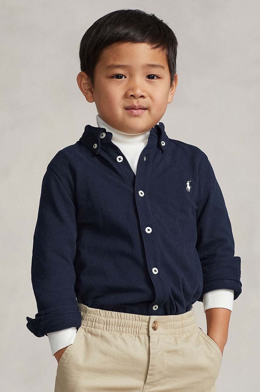 

Хлопковая рубашка Polo Ralph Lauren для мальчика/девочки, темно-синий