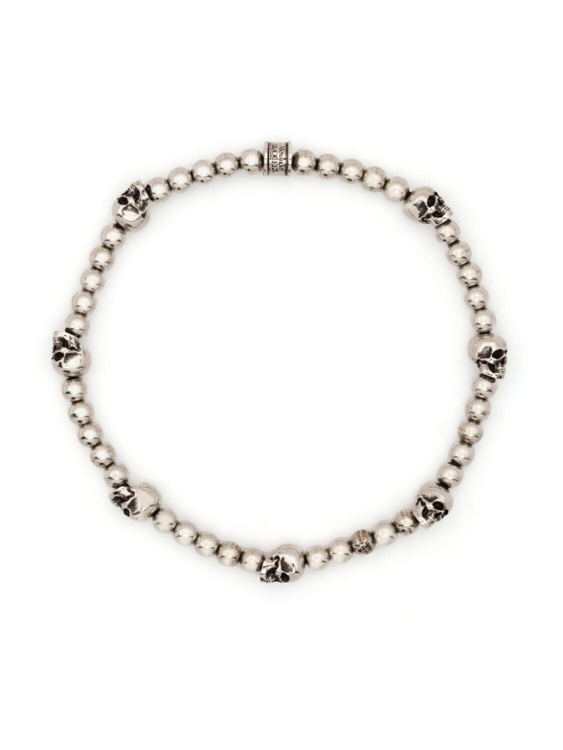 

Браслет из бусин с декором Skull Alexander McQueen, серебряный