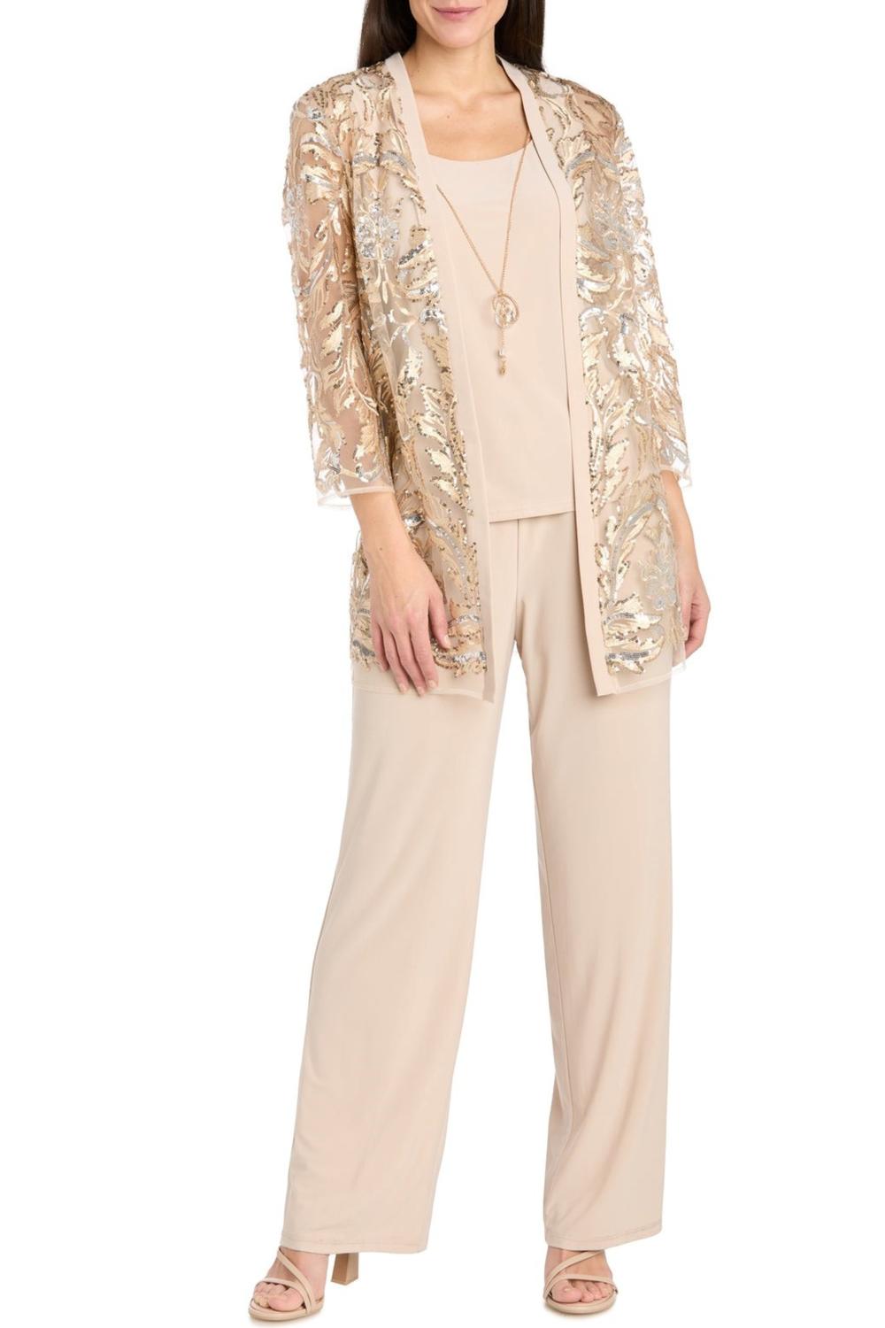 

Комплект из трех вечерних брюк в золотом цвете R&M Richards, золотой