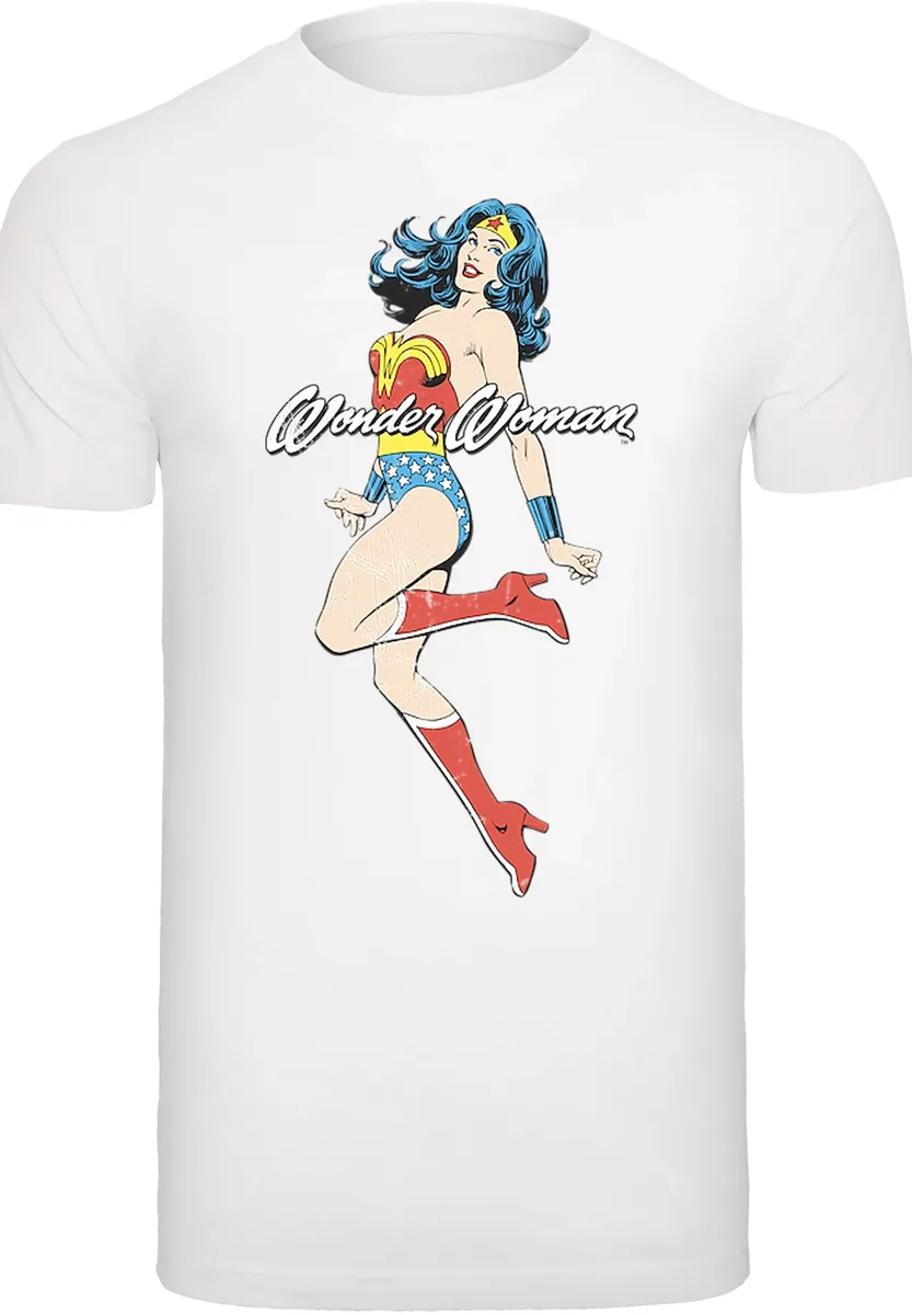 

F4NT4STIC рубашка с короткими рукавами "F4NT4STIC Мужская Wonder Woman Jump with T-Shirt Round Neck", белый