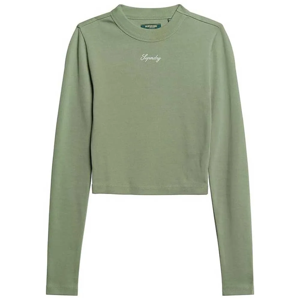 

Футболка Superdry Rib Embroidered Fitted, зеленый