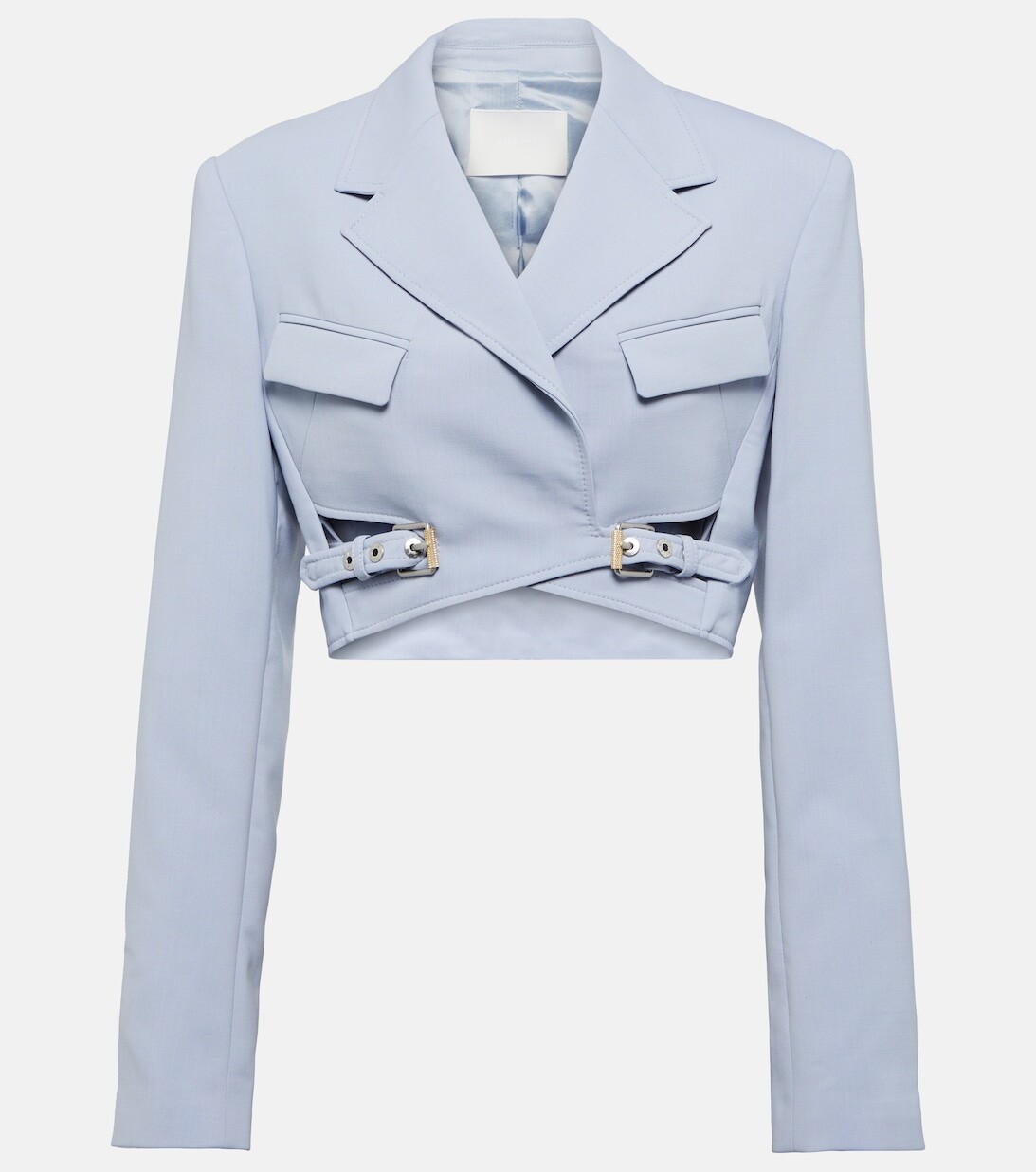 

Укороченный блейзер из смесовой шерсти DION LEE, серый