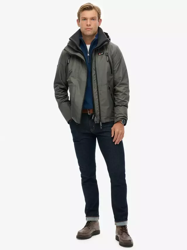 Ветровка с капюшоном в горном стиле, темно-серый матовый Superdry — фото 3