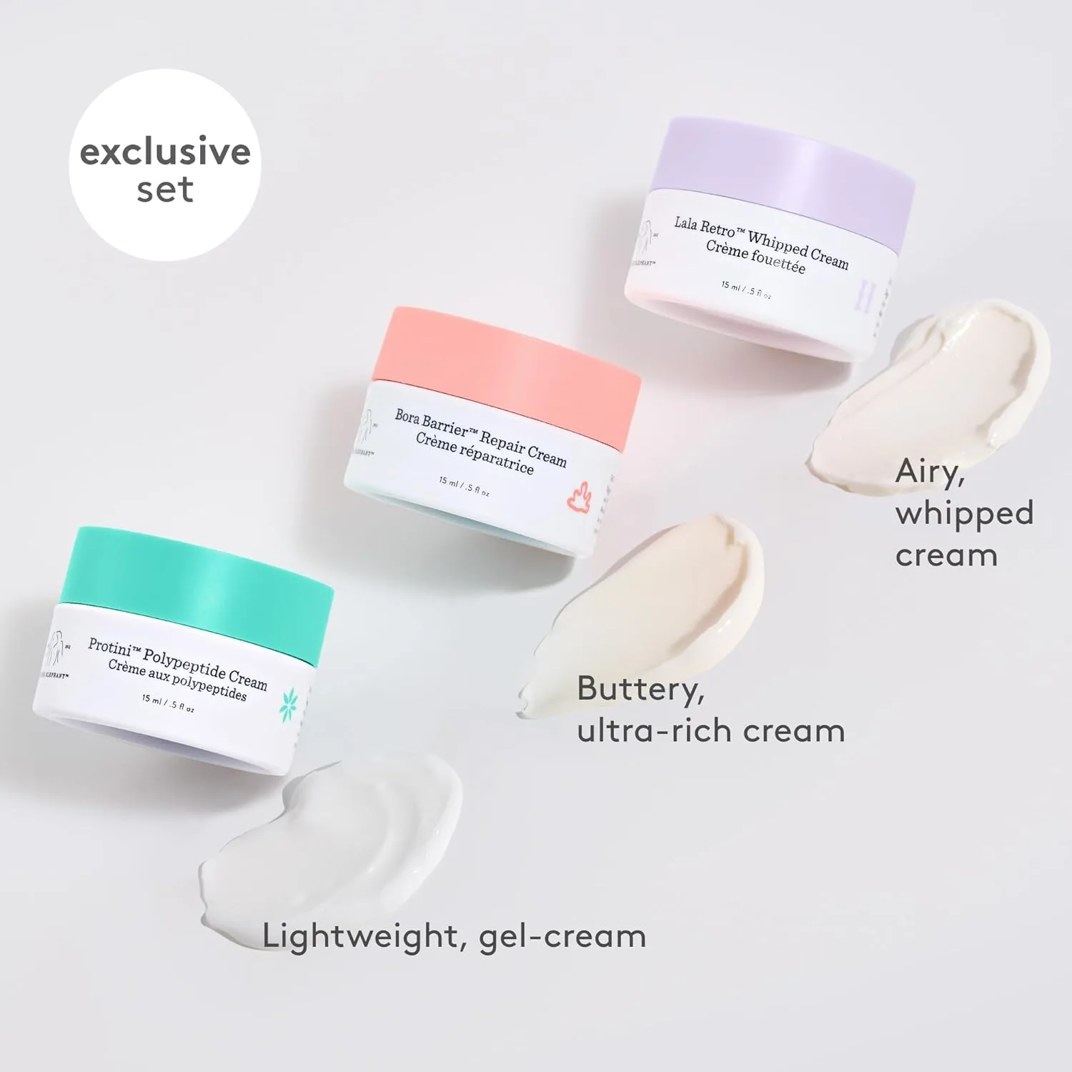 Drunk Elephant Skincare Chronicles - набор миниатюр увлажняющих средств - чистая клиническая косметика, без жестокости, протестировано дерматологами, без эфирных масел, силиконов и отдушек — фото 2