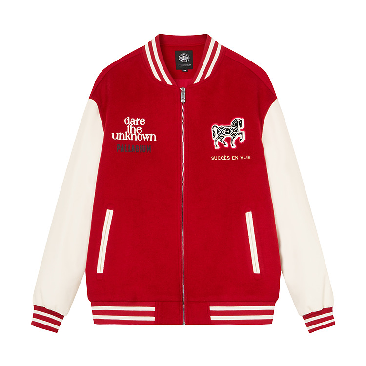 

Palladium Мужская пуховая куртка, базовая модель, красный цвет, бейсбольный воротник, утепленная бейсбольная пуховая куртка