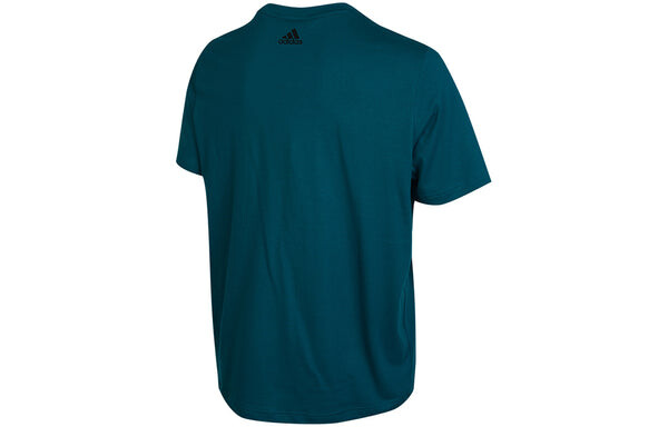 Футболка adidas SS22 Solid Color Large Logo Round Neck Casual Sports Short Sleeve Malachite Green, мультиколор — фото 2