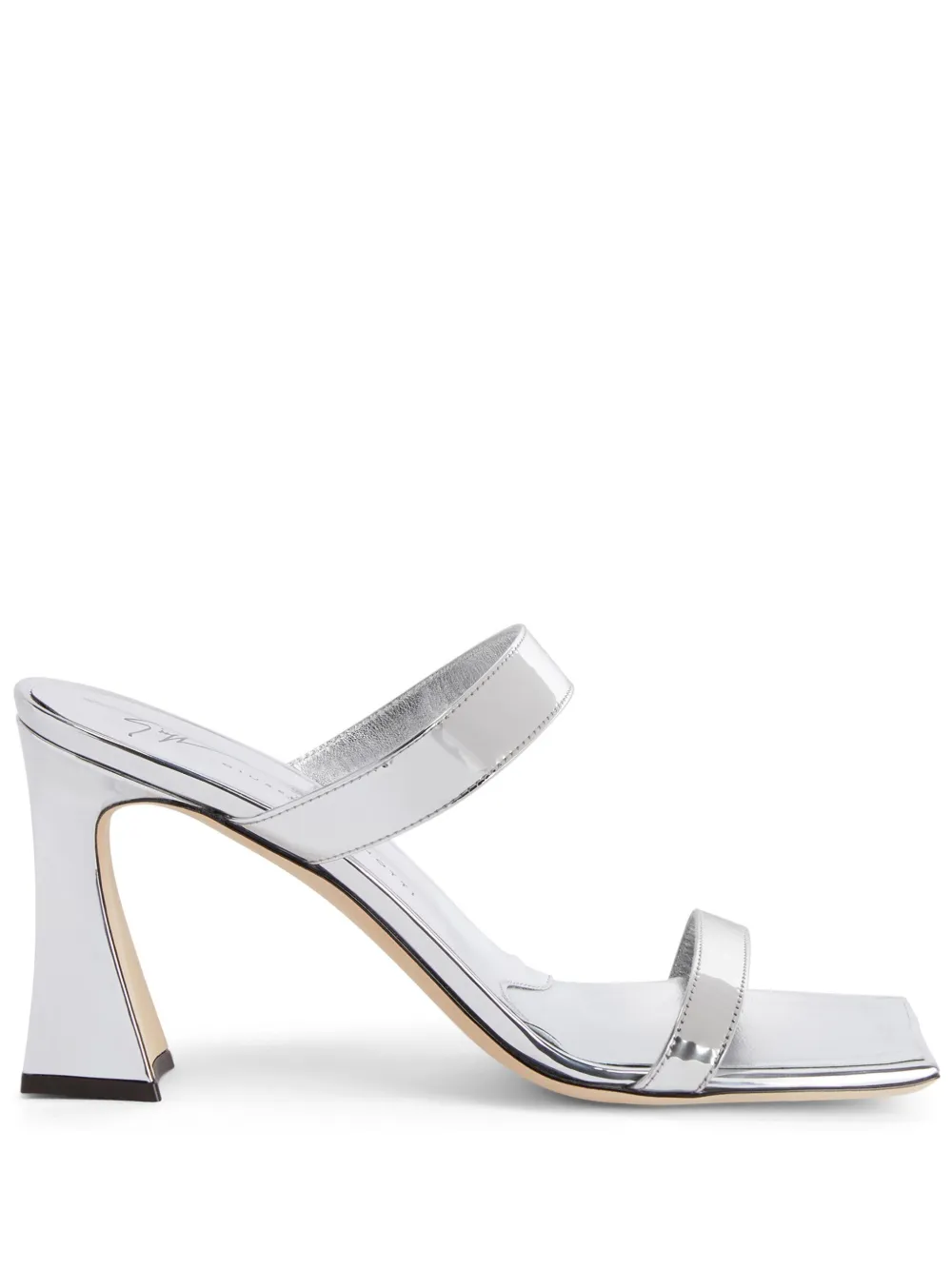 Мюли Flaminia 85 с ремешками Giuseppe Zanotti, серебяный