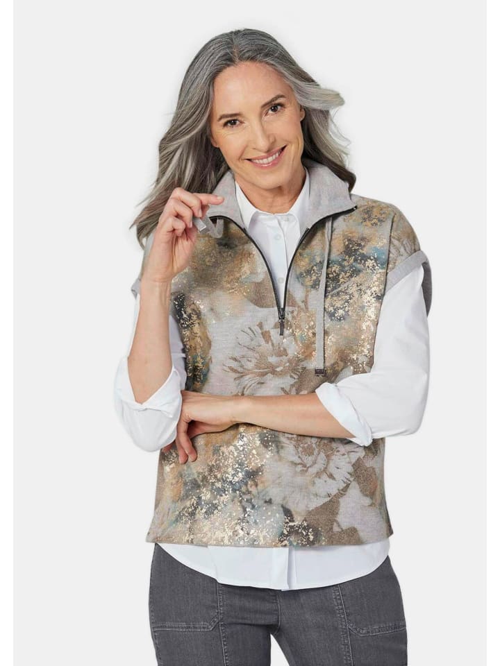 

Короткий размер: Толстовка с короткими рукавами, серого меланжа, с рисунком. GOLDNER