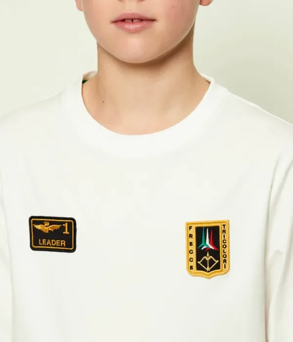 Лонгслив regular fit Aeronautica Militare, экрю — фото 4