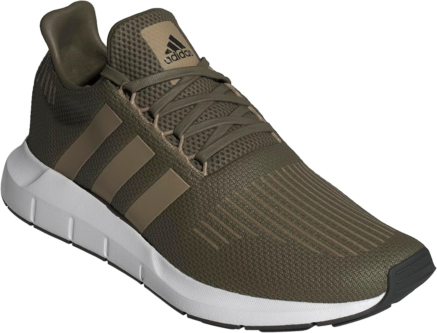 Мужские кроссовки для бега Adidas Swift Run 1.0, оливково-белый — фото 2