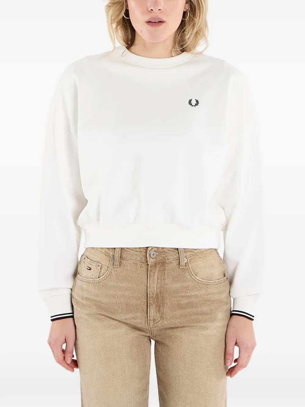 

Свитшот с контрастной отделкой Fred Perry, белый