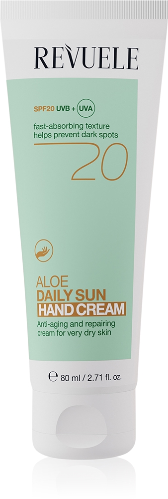 

Ежедневный солнцезащитный крем для рук с алоэ вера SPF 20+ Revuele, 80 мл